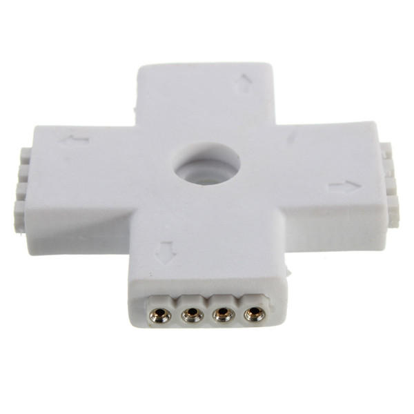 4 Pin LED Connector +Shape Connection for RGB LED Strip Light DC 12V - +